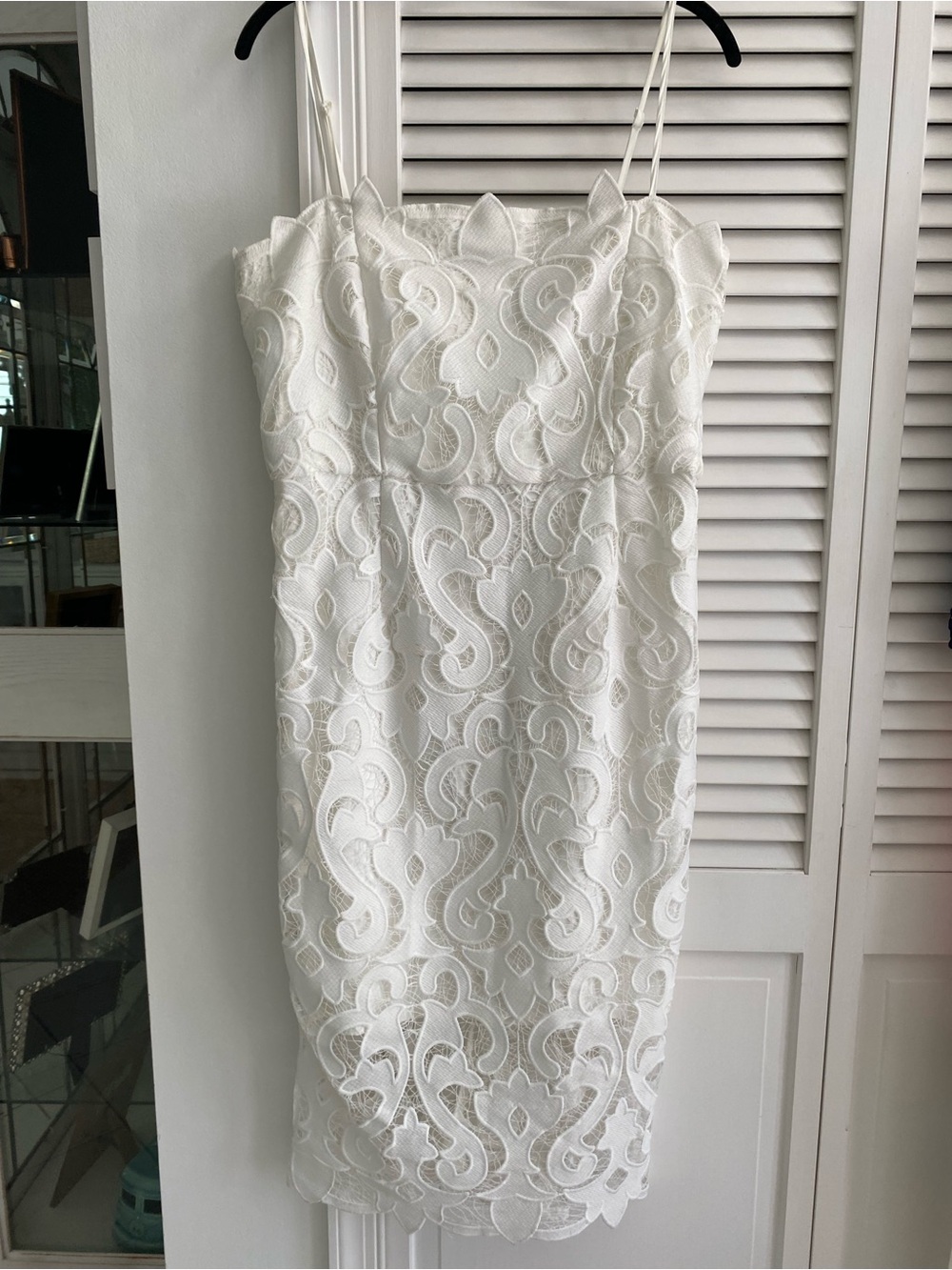 Bardot White Lena Lace Spaghetti-Strap Dress